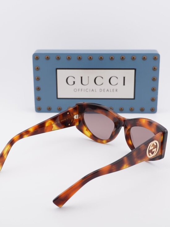 Gucci GG1843S 003 Cat Eye Sunglasses - Havana / Violet main image 6